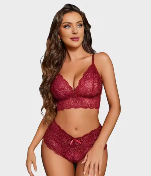 3-Piece Luxury Lace Gown Set  Sexy And Charming Design Sleepwear Set, For Women