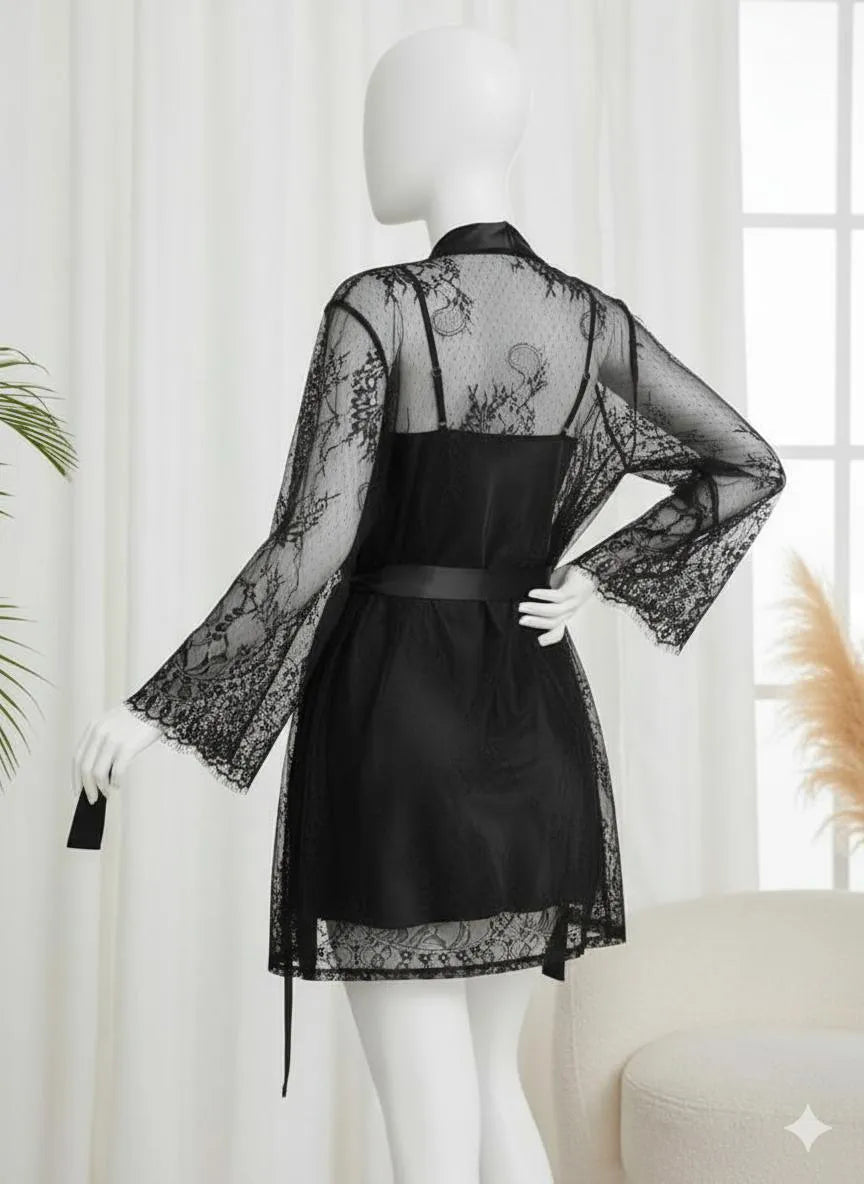 Luxury Satin & Lace 2-Piece Nightwear Set for Women
