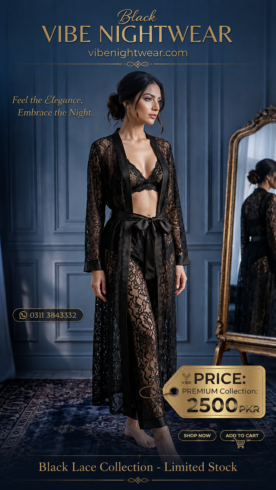 4 pcs Lace Nightwear Set