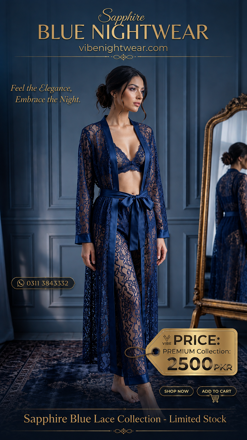 4 pcs Lace Nightwear Set