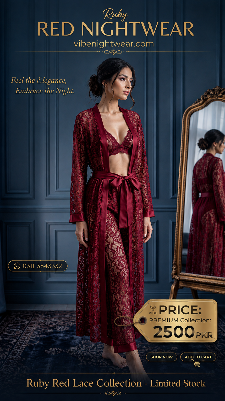 4 pcs Lace Nightwear Set