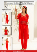 Luxury 3-Piece Bridal Satin Nightwear Set