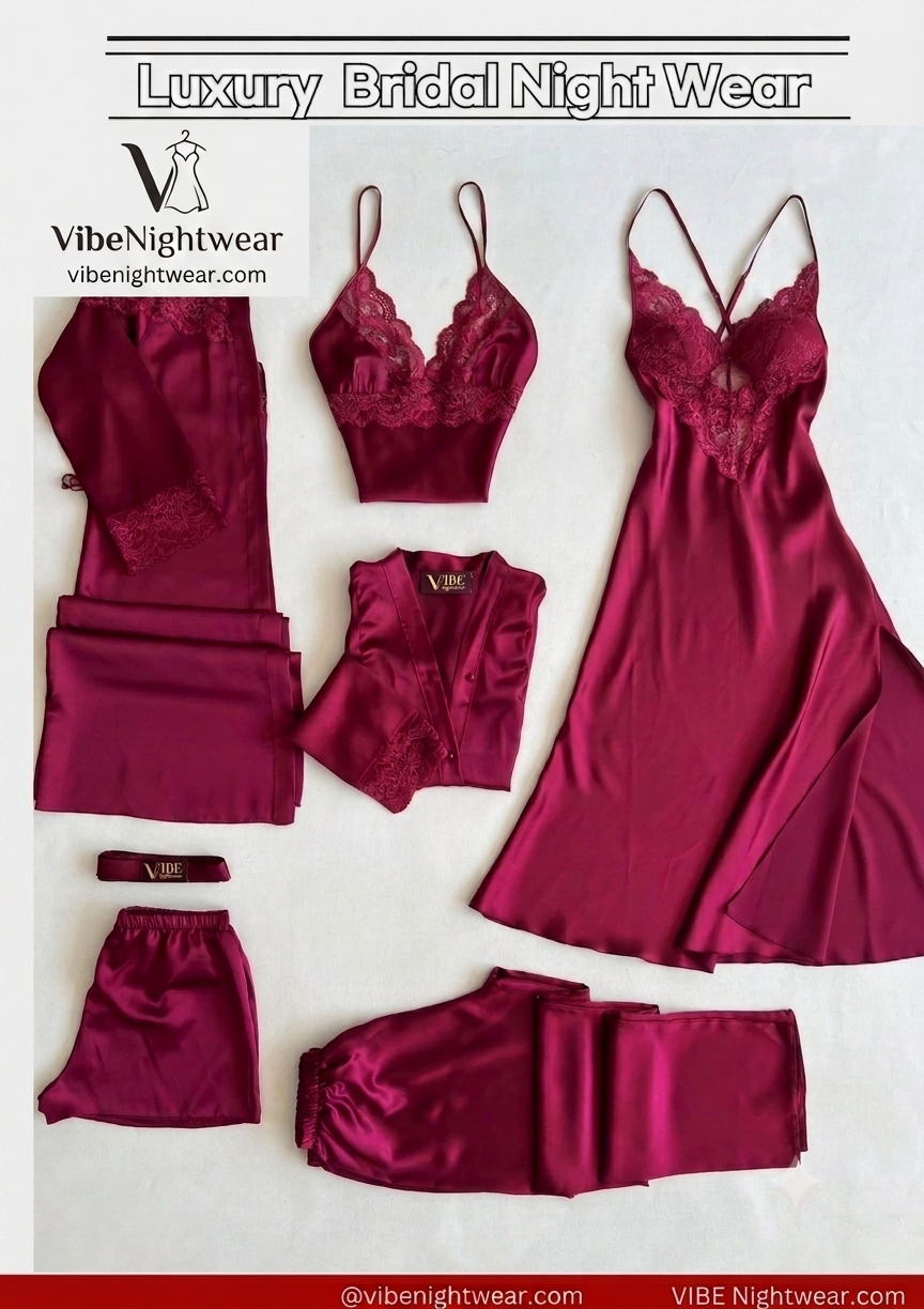 Silk Rose Dreams 6-Piece Nightwear Set