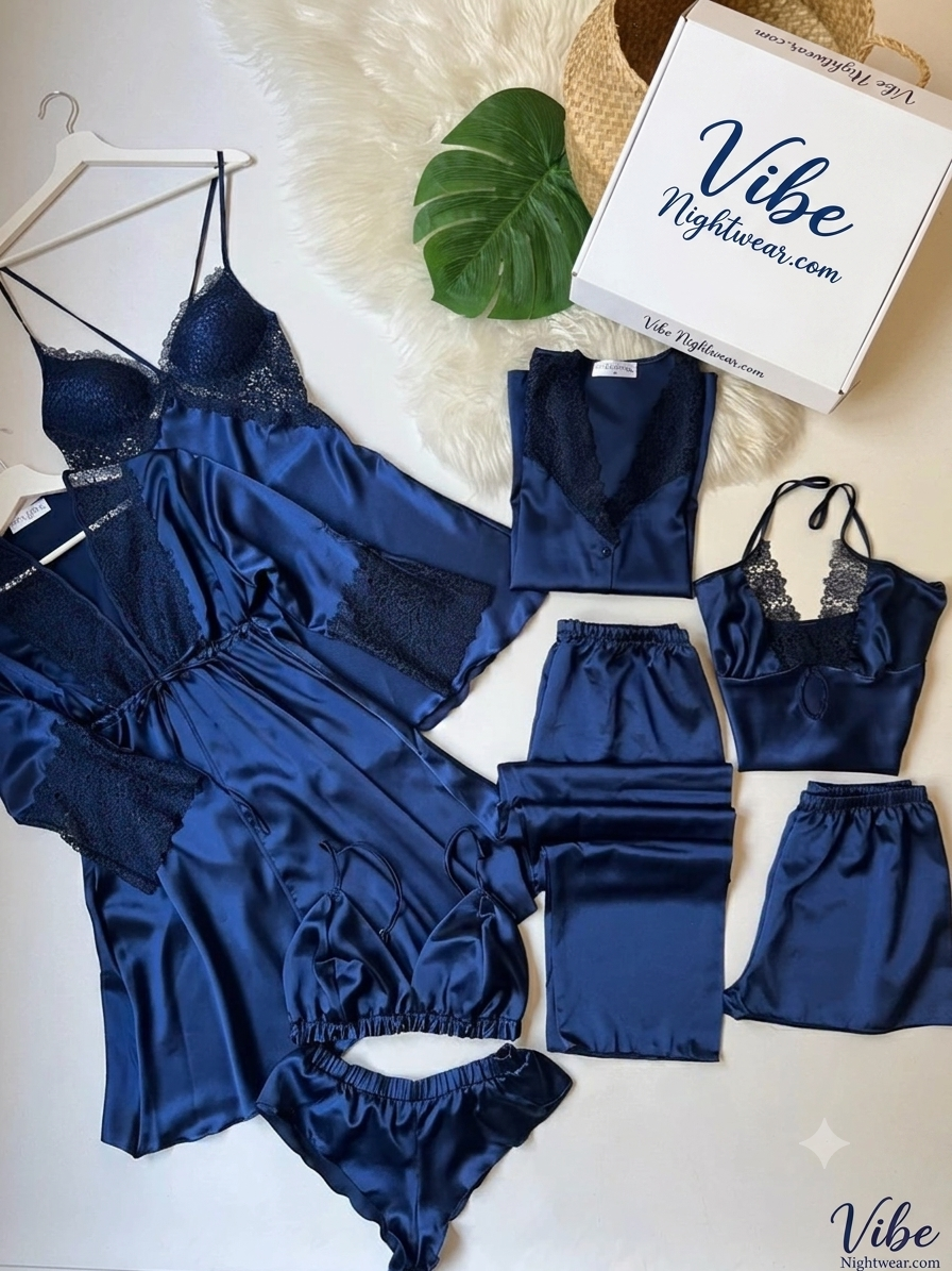 Premium 8 Piece Satin Nightwear Set