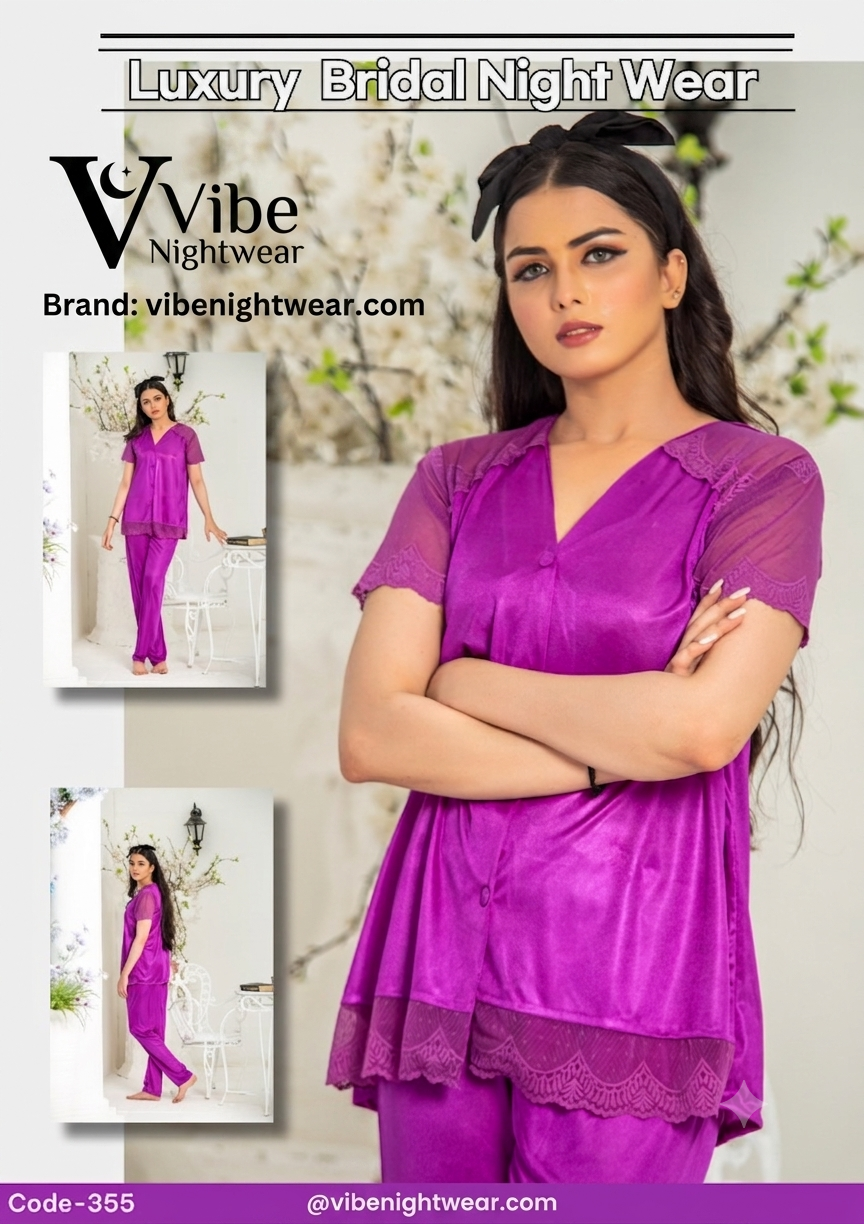 Luxury Silk & Lace Nightwear Suit
