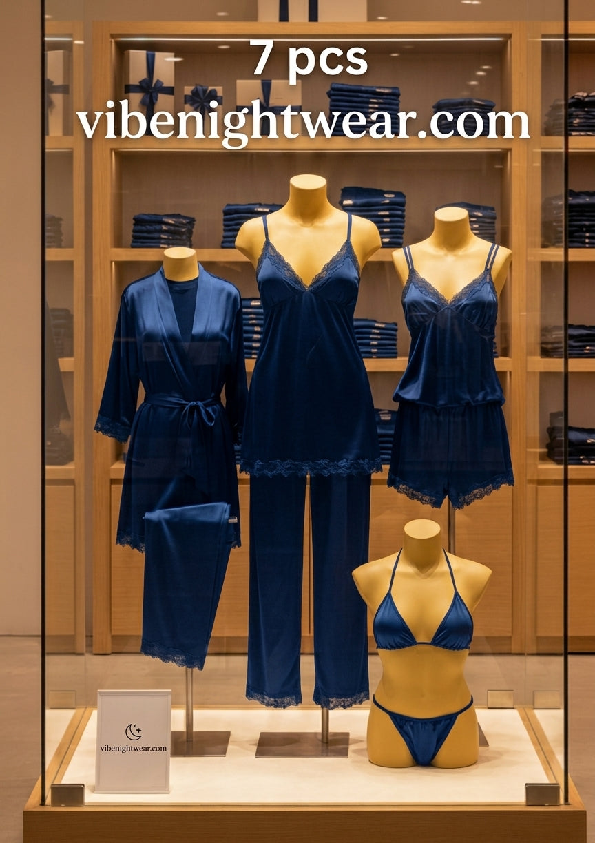 Luxury Silk 7-Piece Complete Nightwear Bridal Set – Vibe Nightwear