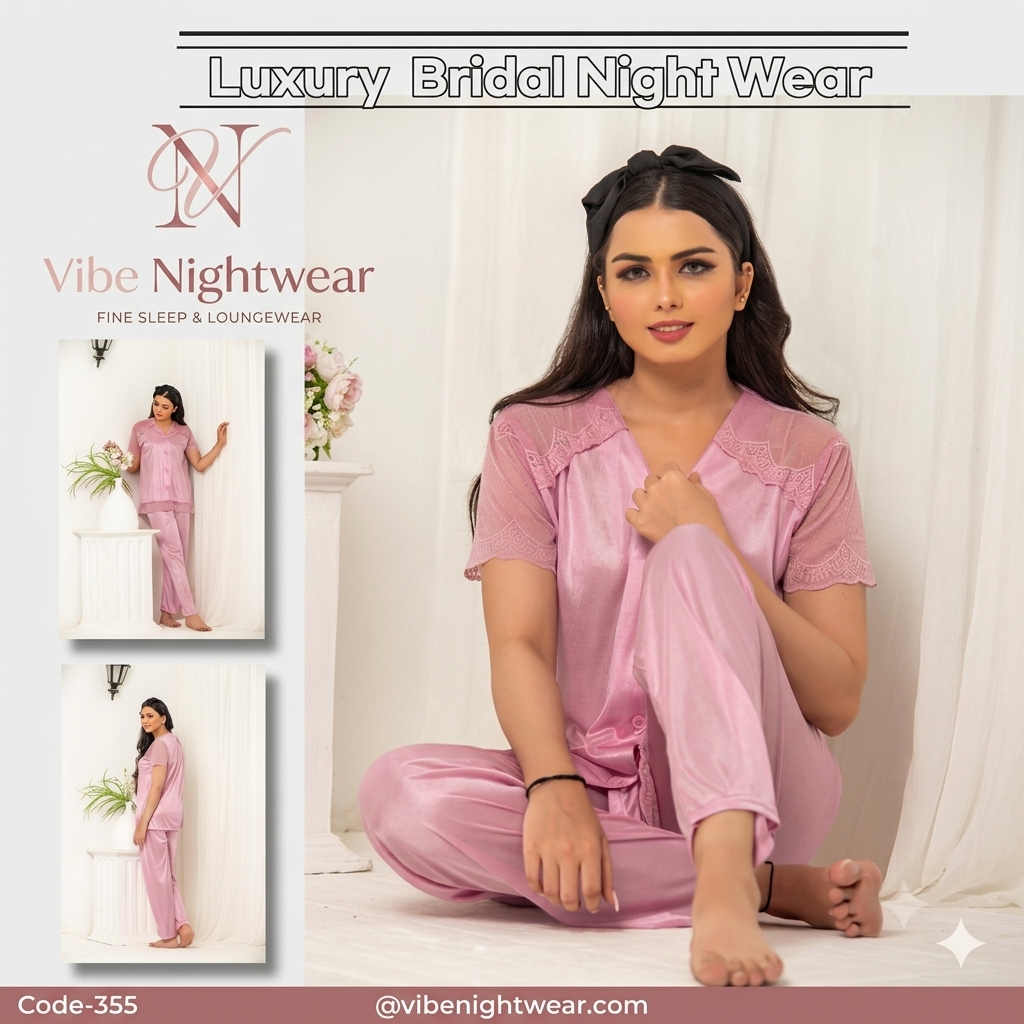 Luxury Silk & Lace Nightwear Suit