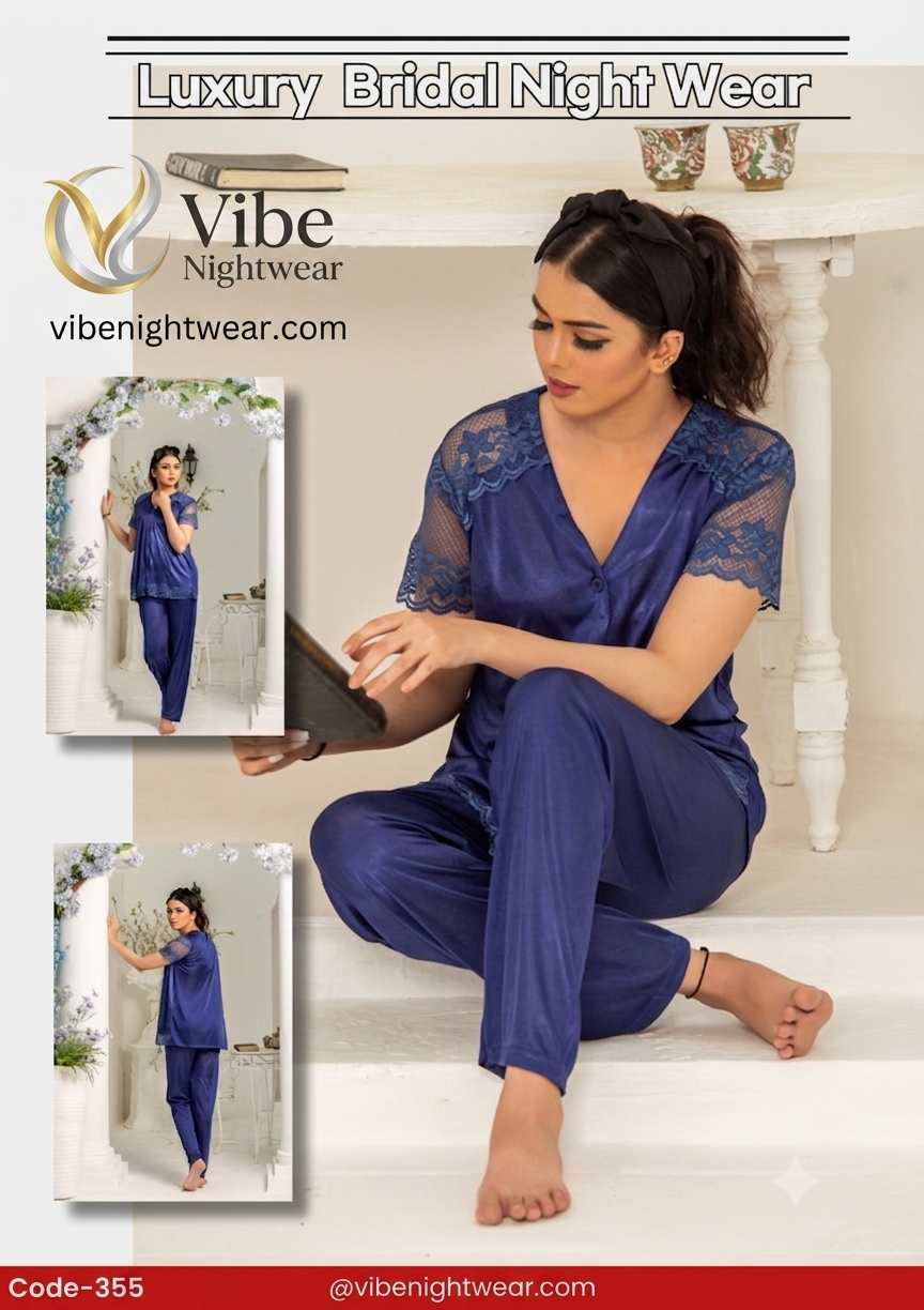 Luxury Silk & Lace Nightwear Suit
