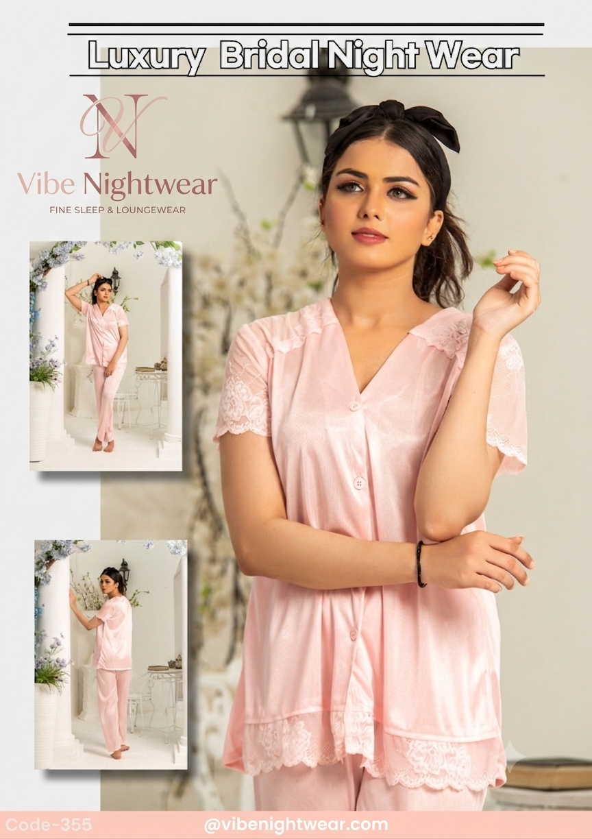 Luxury Silk & Lace Nightwear Suit