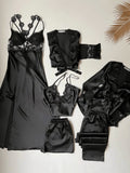 Luxury Satin 6-Piece Nightwear Set