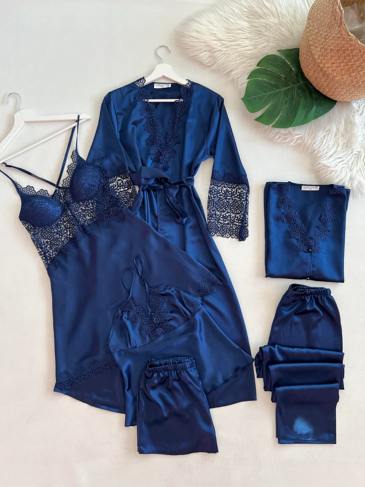 Premium Nightwear Silk Luxury 6-Piece Set