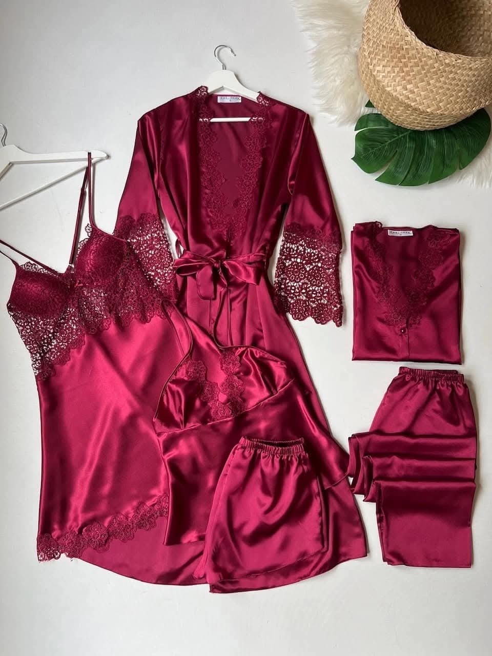 Premium Nightwear Silk Luxury 6-Piece Set
