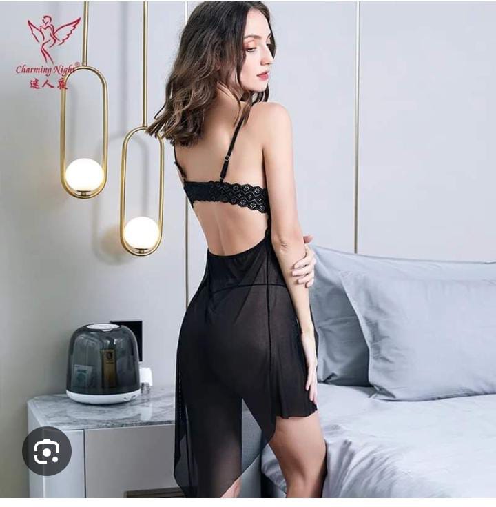 Silk Charmeuse Slip Nightie — Luxe Comfort in Midnight Black