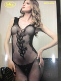 Black Floral Mesh Bodysuit