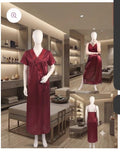 Premium Silk 2-Piece Long Nighty & Robe Set – Vibe Nightwear