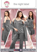 Luxury 5-Piece Silk Nighty Set | Premium Sleepwear Collection – Vibe Nightwear