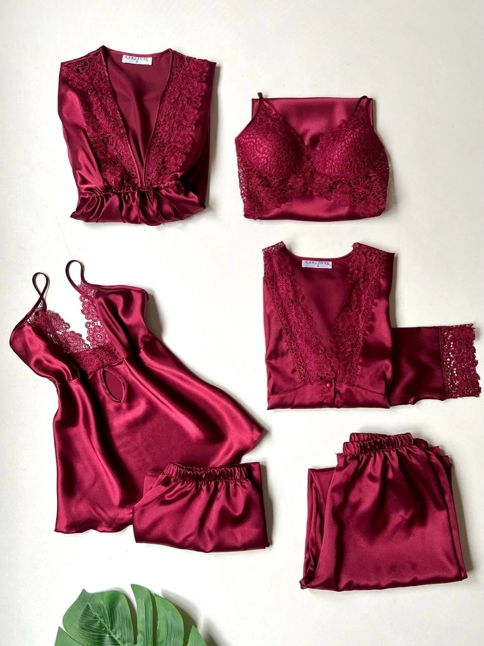 Silk Rose Dreams 6-Piece Nightwear Set